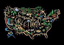 #8760<br>See the USA!US Holiday Card