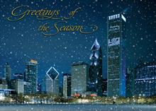 #6677<br>Chicago Winter NightChicago Christmas Card