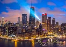 #7740<br>Bright Lights Chicago!Chicago Christmas Card